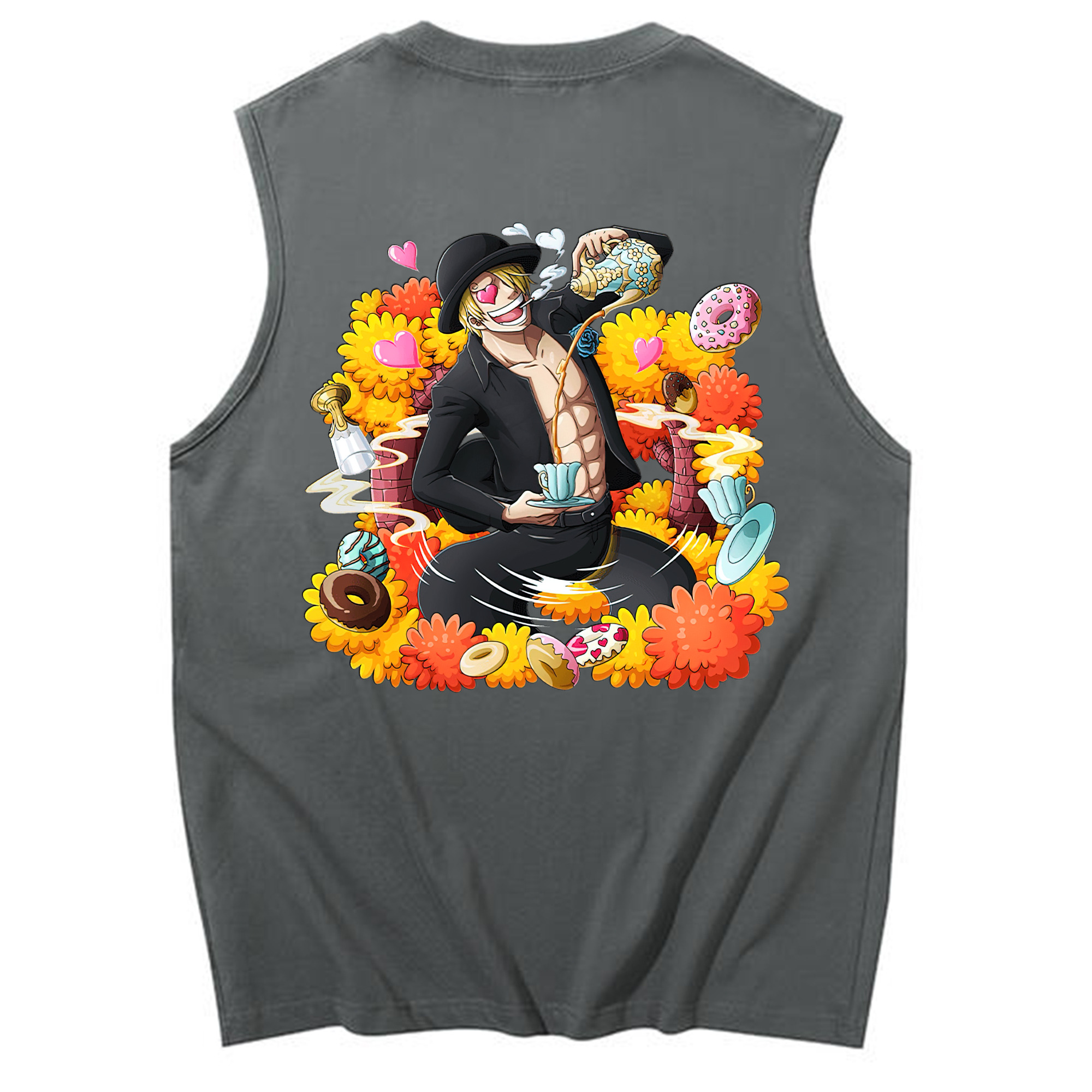 （画像用） ワンピース サンジ ONE PIECE Sanji コットン100％タンクトップ（背面プリント）